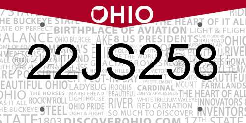 22JS258 Ohio License Plate