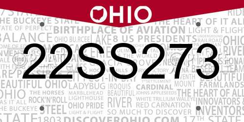 22SS273 Ohio License Plate