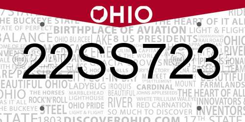 22SS723 Ohio License Plate