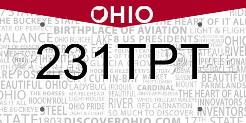 231TPT Ohio License Plate