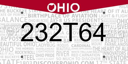 232T64 Ohio License Plate