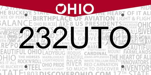 232UTO Ohio License Plate