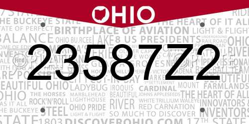 23587Z2 Ohio License Plate