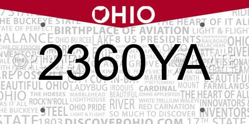 2360YA Ohio License Plate