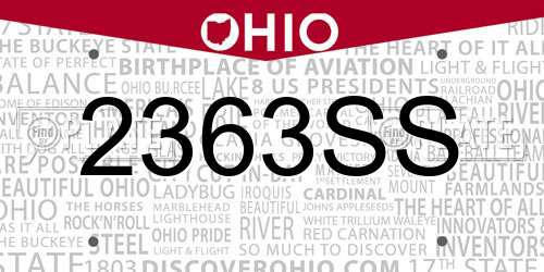 2363SS Ohio License Plate