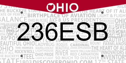 236ESB Ohio License Plate