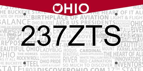 237ZTS Ohio License Plate