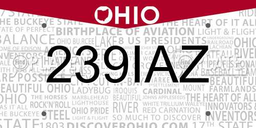 239IAZ Ohio License Plate