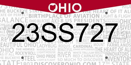 23SS727 Ohio License Plate
