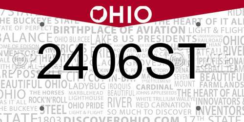 2406ST Ohio License Plate