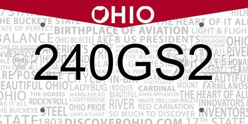 240GS2 Ohio License Plate