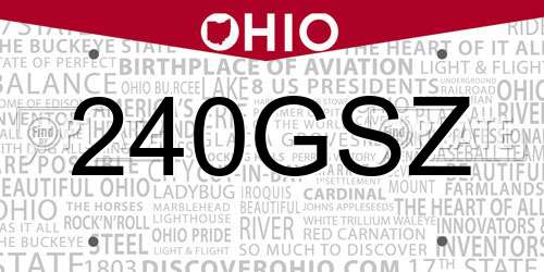 240GSZ Ohio License Plate