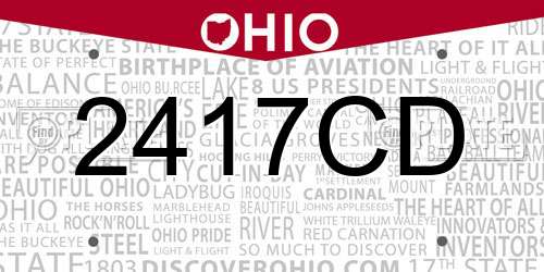 2417CD Ohio License Plate
