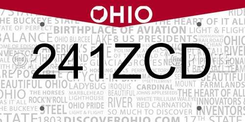 241ZCD Ohio License Plate
