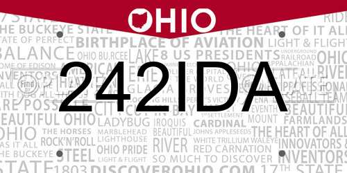 242IDA Ohio License Plate