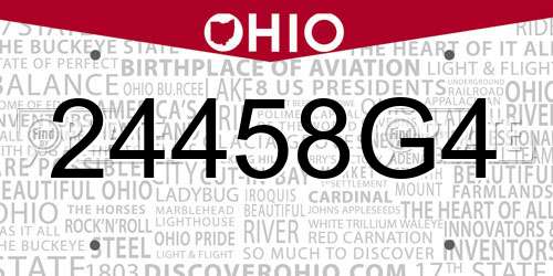 24458G4 Ohio License Plate