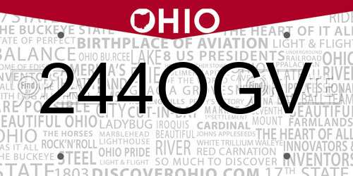 244OGV Ohio License Plate