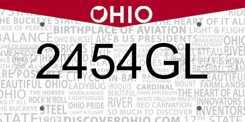 2454GL Ohio License Plate