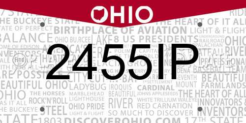 2455IP Ohio License Plate