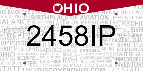 2458IP Ohio License Plate