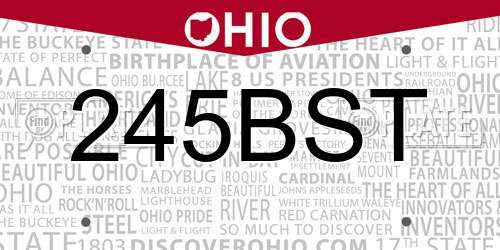 245BST Ohio License Plate