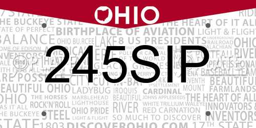 245SIP Ohio License Plate