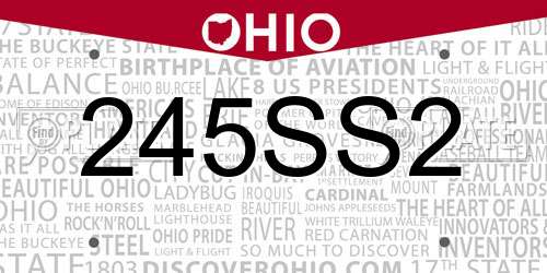 245SS2 Ohio License Plate