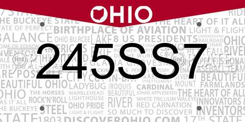 245SS7 Ohio License Plate