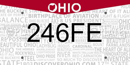 246FE Ohio License Plate