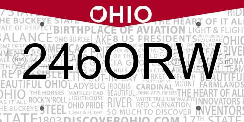 246ORW Ohio License Plate