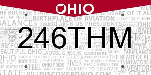 246THM Ohio License Plate