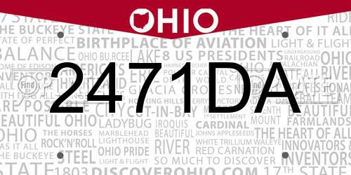 2471DA Ohio License Plate