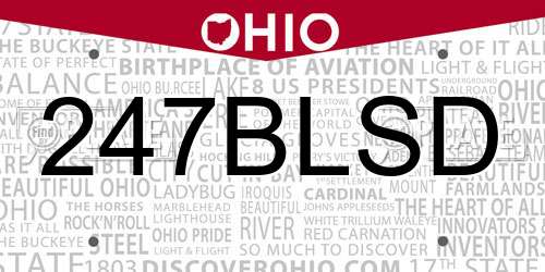 247BLSD Ohio License Plate