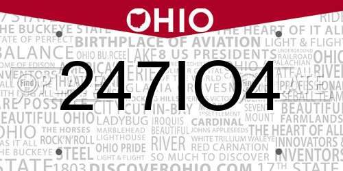247IO4 Ohio License Plate