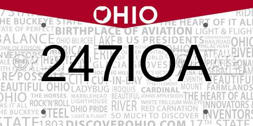 247IOA Ohio License Plate