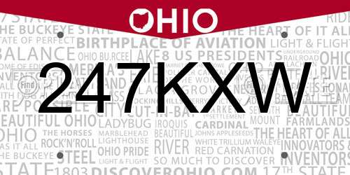 247KXW Ohio License Plate