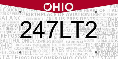 247LT2 Ohio License Plate