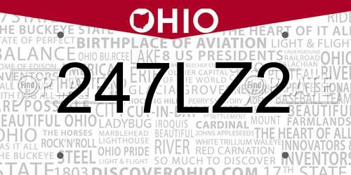 247LZ2 Ohio License Plate