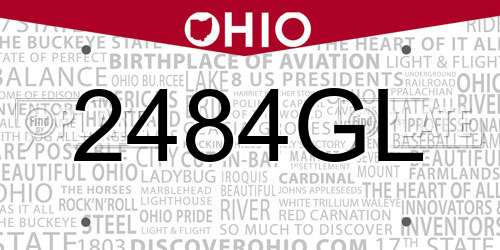 2484GL Ohio License Plate