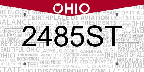 2485ST Ohio License Plate
