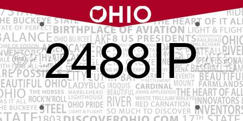 2488IP Ohio License Plate