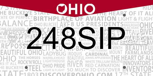 248SIP Ohio License Plate