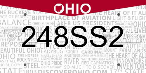 248SS2 Ohio License Plate
