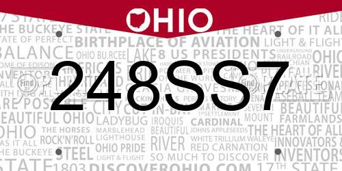 248SS7 Ohio License Plate