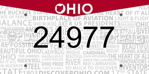 24977 Ohio License Plate
