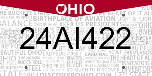 24AI422 Ohio License Plate
