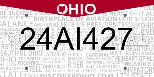 24AI427 Ohio License Plate