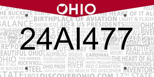 24AI477 Ohio License Plate