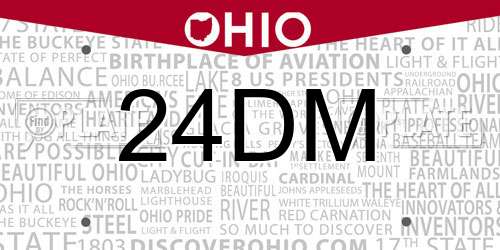 24DM Ohio License Plate