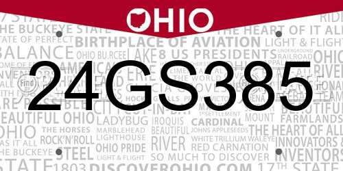 24GS385 Ohio License Plate